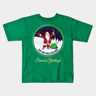 Santa Golf Season's Greetings for Golfer Golf Club Christmas Card Kids T-Shirt